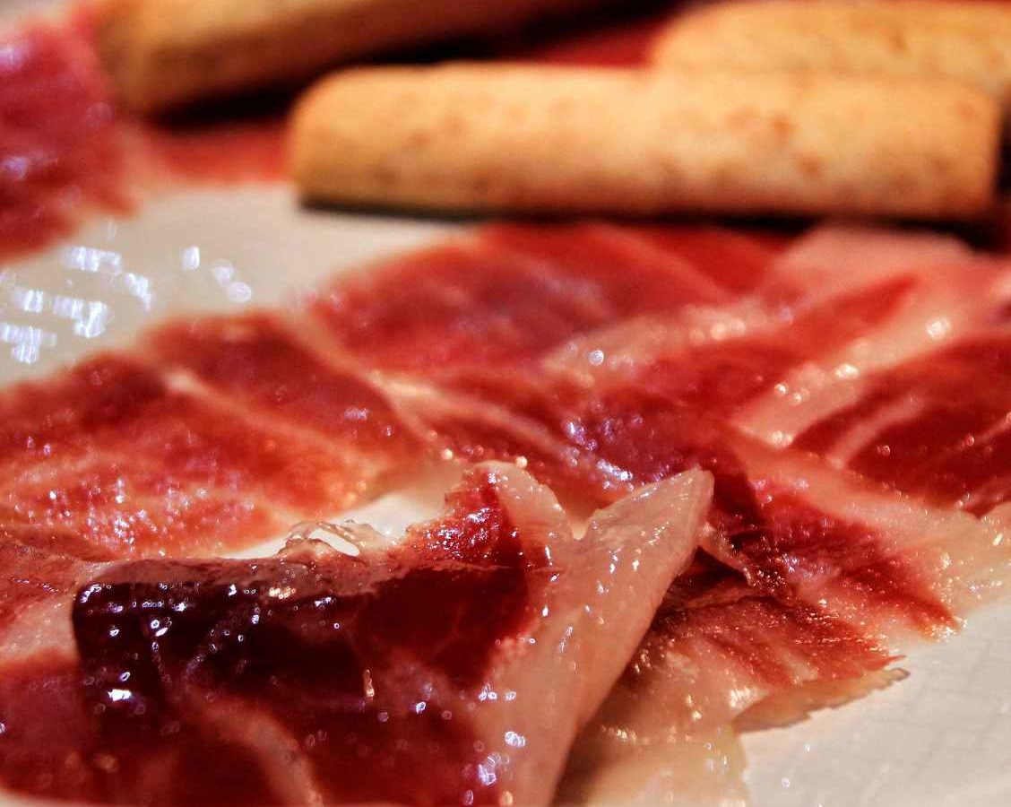 Plate of delicious Jamón Ibérico de Bellota