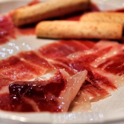 Plate of delicious Jamón Ibérico de Bellota