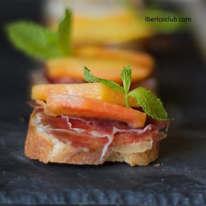 Magical Tapa with Jamon Iberico de bellota with peach