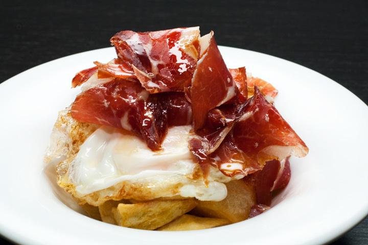 Huevos rotos con jamón ibérico or Broken Eggs with Iberian Ham