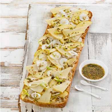 Manchego Cheese and Crudites Toast