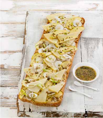 Manchego cheese and Crudités Toast