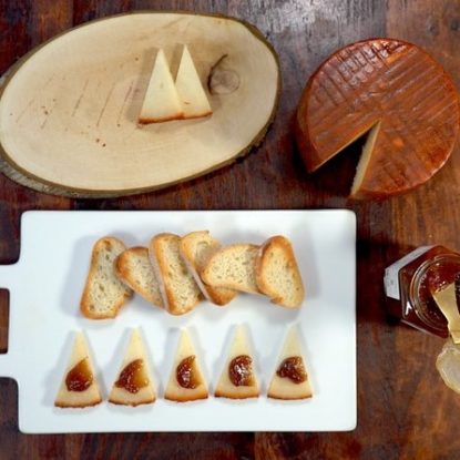 Majorero goat cheese with black fig spread Spanish Tapa