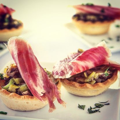 Tartlets with seasonal Mushrooms and Iberico Ham Recipe