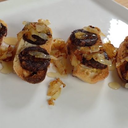 Morcilla with Onion and orange blossom honey