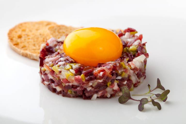 iberico Ham Tartare with cured egg yolk - Recipe