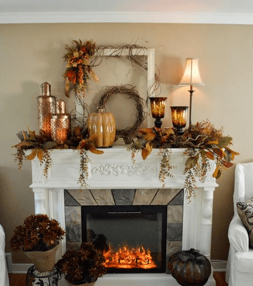 Thanksgiving mantel