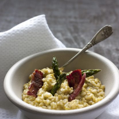 Parmessan Risotto with Crispy Jamón Iberico